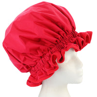 Thumbnail for HiDry washable lined shower cap in red - advanced hair protection technology for heat-straightened and natural hair, lightweight design