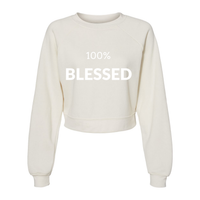 Thumbnail for 100% Blessed Pullover Fleece Mid Length  white
