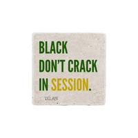 Thumbnail for Black Don't Crack In Session Real Stone Coasters Carrera Travertine