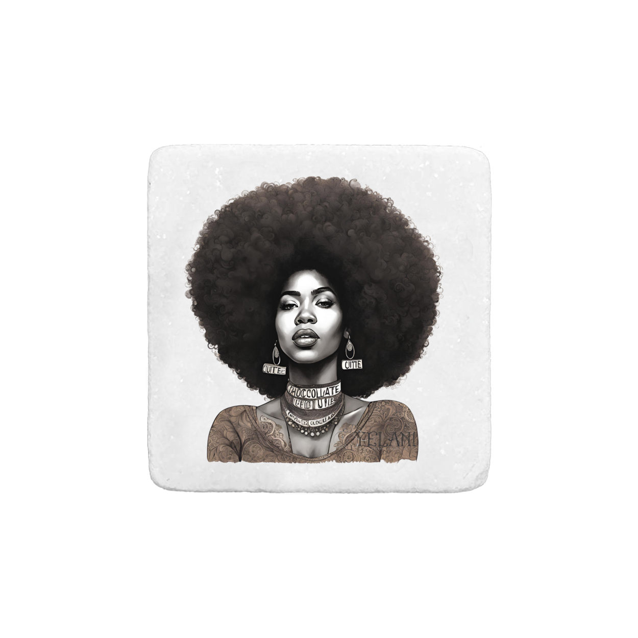 Chocolate Cutie  Real Stone Coasters Carrera White, Thasos, Travertine - Plant Based Hair Care for Natural Hair
