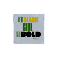 Thumbnail for Dear Black Girl Typeset Bold Real Stone Coasters Carrera White, Thasos, Travertine - Plant Based Hair Care for Natural Hair