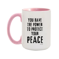 Thumbnail for Inspirational protect your peace mug