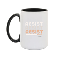 Thumbnail for Resist 15oz. Mug with inspirational message and confident Black woman design. Black