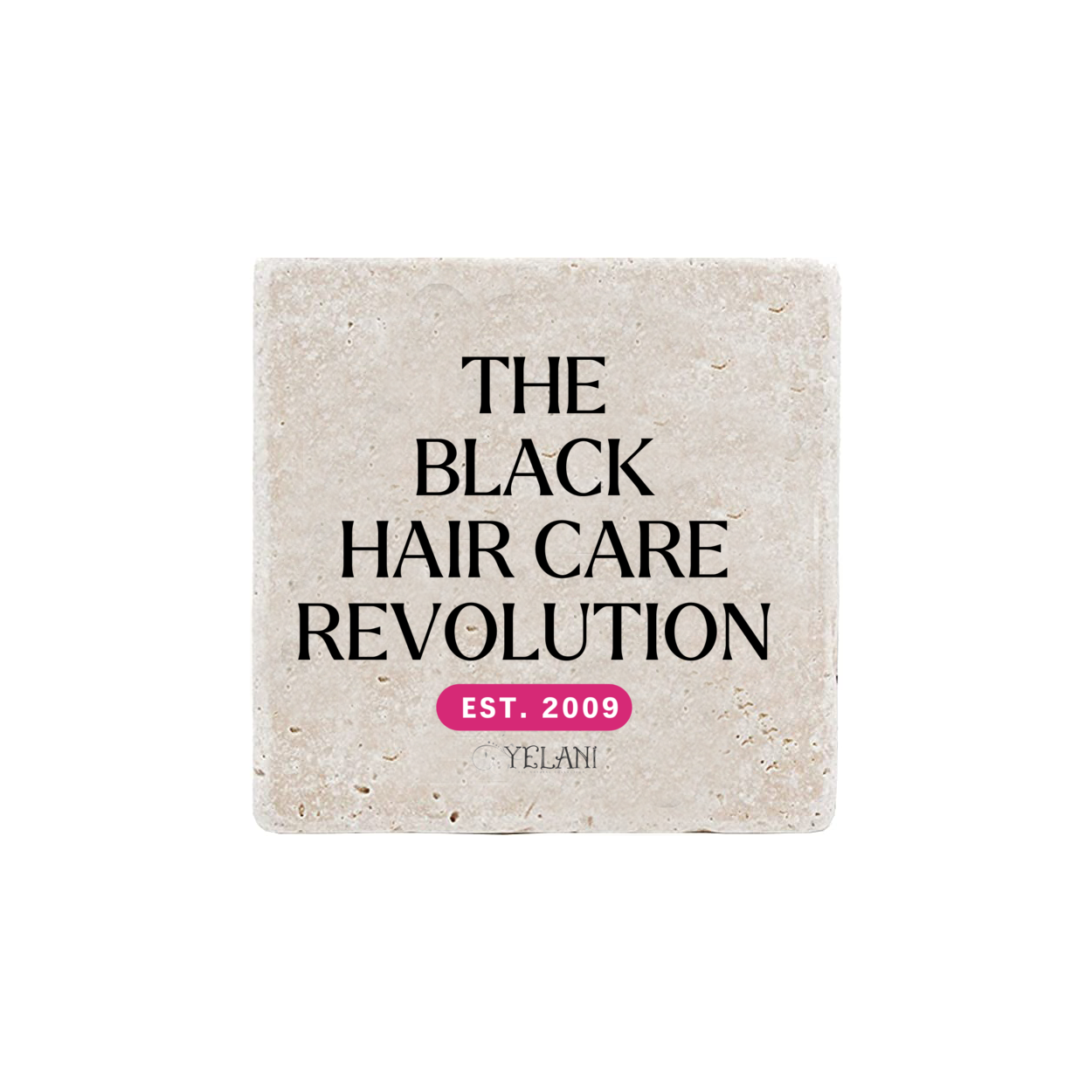 The Black Hair Care Revolution  Real Stone Coasters Carrera White, Thasos, Travertine - Plant Based Hair Care for Natural Hair