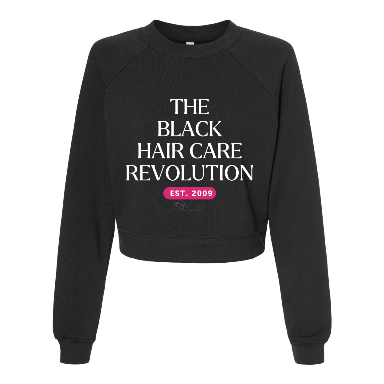 The Black Hair Care Revolution Women's Raglan Pullover Fleece - Plant Based Hair Care for Natural Hair- grey, gray