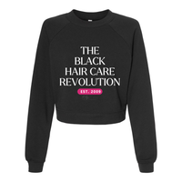 Thumbnail for The Black Hair Care Revolution Women's Raglan Pullover Fleece - Plant Based Hair Care for Natural Hair- grey, gray