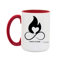 Thumbnail for twin flame ceramic mug red – The Twin Flame white ceramic mug represents purity and divine love, perfect for those on a spiritual journey.