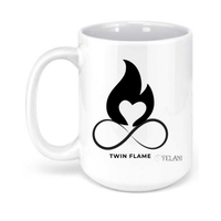 Thumbnail for twin flame ceramic mug white – The Twin Flame white ceramic mug represents purity and divine love, perfect for those on a spiritual journey.