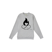 Thumbnail for Premium Twin Flame sweatshirt for spiritual awakening and love, crewneck- Grey Athletic Heather