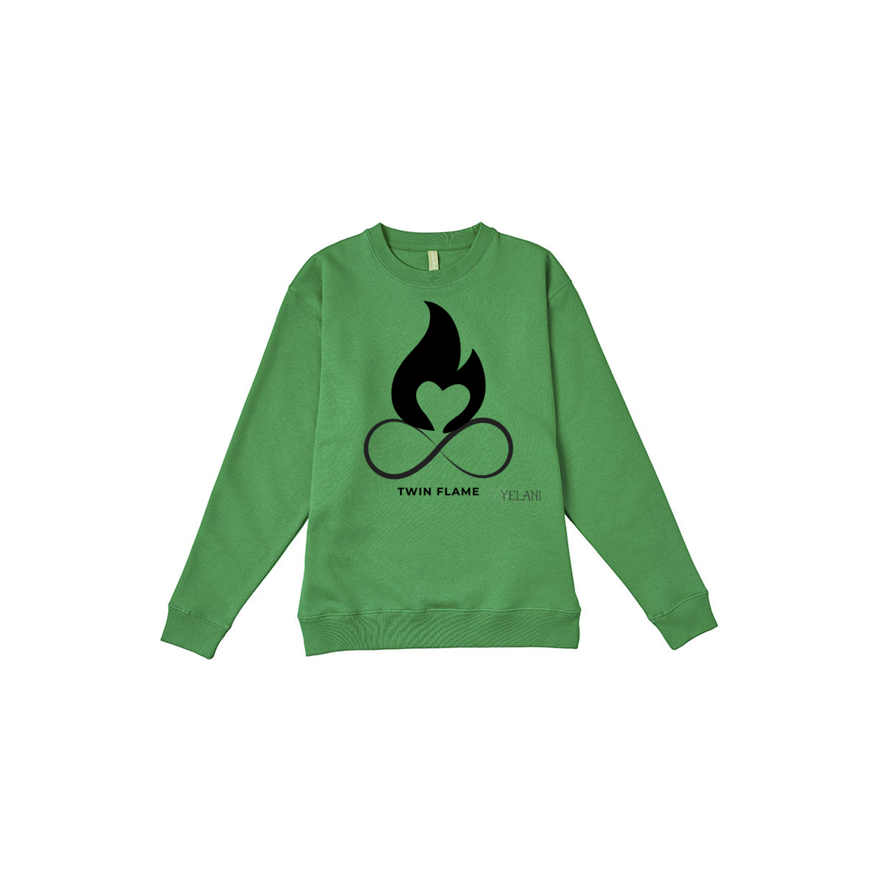 Premium Twin Flame sweatshirt for spiritual awakening and love, crewneck- Green