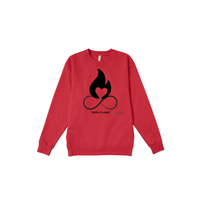 Thumbnail for Premium Twin Flame sweatshirt for spiritual awakening and love, crewneck- Red