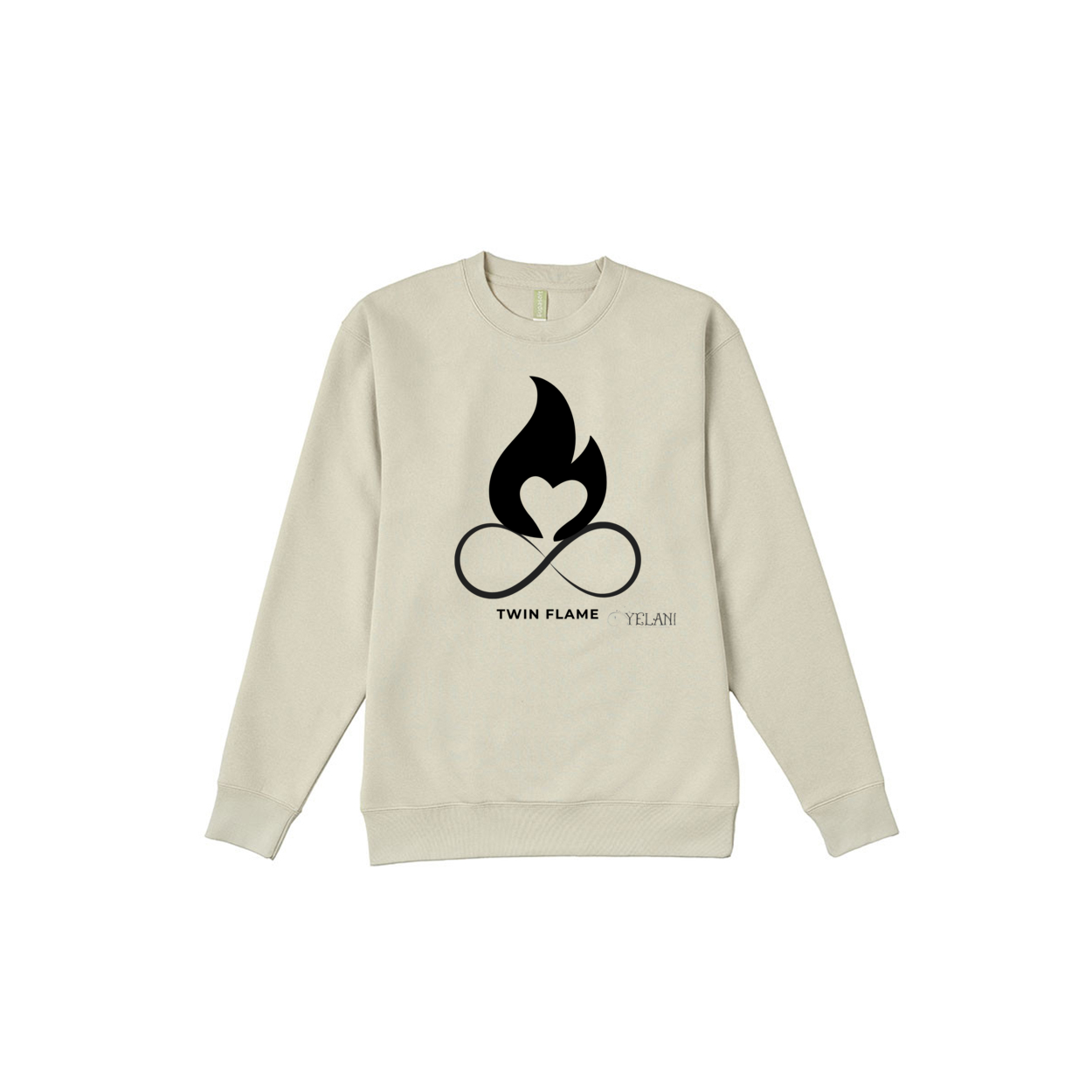 Premium Twin Flame sweatshirt for spiritual awakening and love, crewneck-  Sand