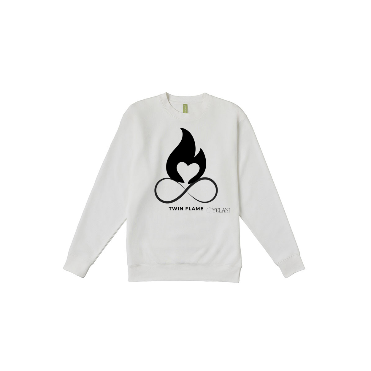Premium Twin Flame sweatshirt for spiritual awakening and love, crewneck- White