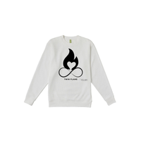Thumbnail for Premium Twin Flame sweatshirt for spiritual awakening and love, crewneck- White