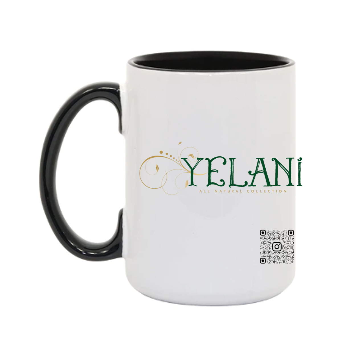 Yelani Brand 15oz Ceramic Mugs – Break/Chip Resistant, Dishwasher & Microwave Safe – Black