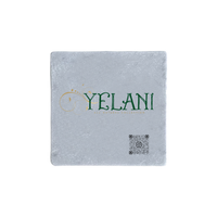 Thumbnail for Yelani Brand Real Stone Coasters, Set of 4 – Carrera White, Thasos, Travertine with anti-slip cork backing. Grey