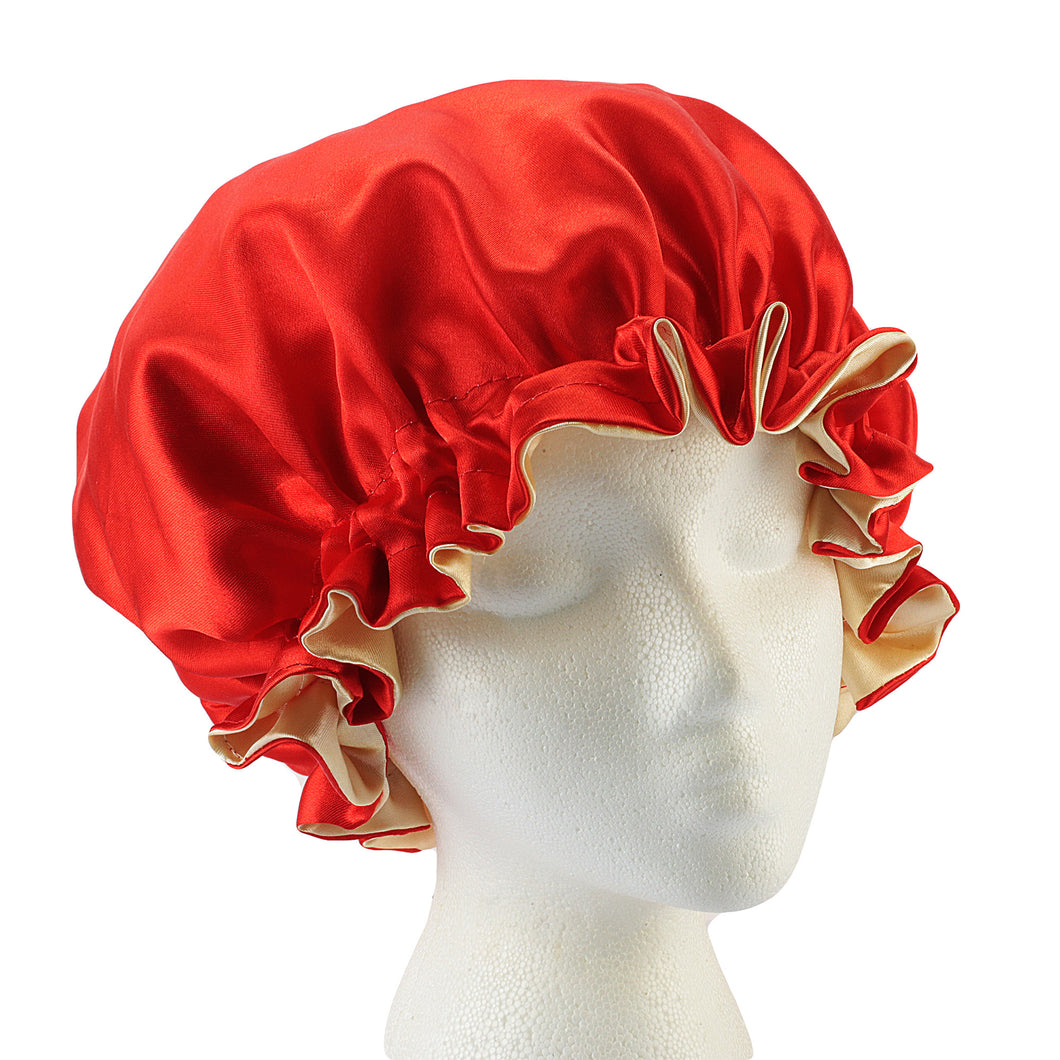 reversible satin bonnet red gold night cap women natural woman hair
